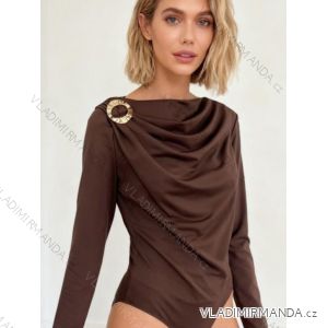 Body elegantný dlhý rukáv dámske (XS/S/M ONE SIZE) TALIANSKA MÓDA IMM25M43319