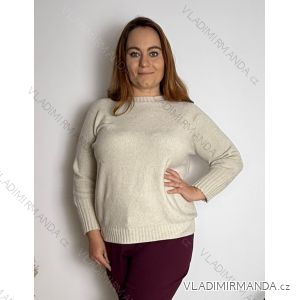 Sveter úpletový dlhý rukáv dámsky nadrozmer (50/52/54 ONE SIZE) TALIANSKA MÓDA IM4251161