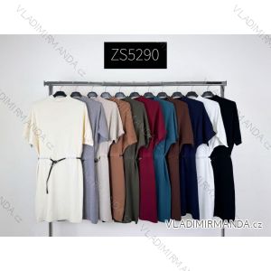 Šaty krátke teplé s opaskom krátky rukáv dámske (XS/S/M ONE SIZE) TALIANSKA MÓDA IMM25MZS5290