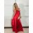 Šaty dlhé spoločenské carmen dámske (S/M/L ONE SIZE) TALIANSKA MÓDA IM3250007/DU -   červená -   S/M/L