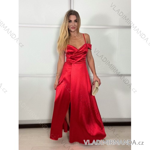 Šaty dlhé spoločenské carmen dámske (S/M/L ONE SIZE) TALIANSKA MÓDA IM3250007/DU -   červená -   S/M/L