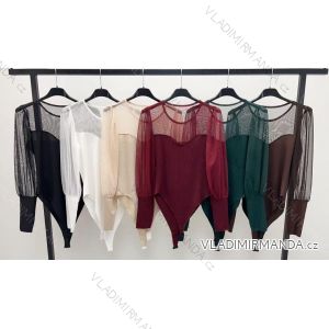 Body elegantný dlhý rukáv dámske (XS/S/M ONE SIZE) TALIANSKA MÓDA IMM25M44059