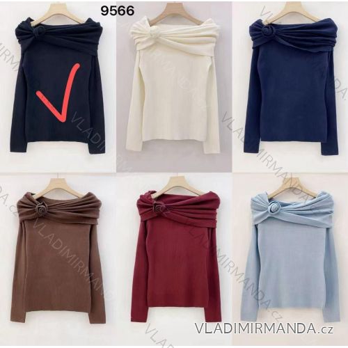 Sveter úpletový dlhý rukáv dámsky (XS/S/M ONE SIZE) TALIANSKA MÓDA IMM25M9566