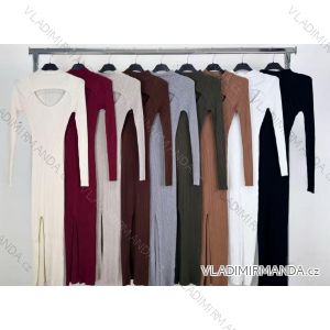 Šaty dlhé teplé dlhý rukáv dámske (XS/S/M ONE SIZE) TALIANSKA MÓDA IMM25M5301