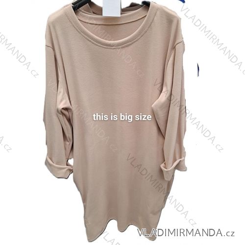 Šaty teplé dlhý rukáv dámske nadrozmer (42/44/46 ONE SIZE) TALIANSKA MÓDA IMM25M21872