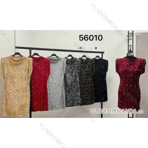 Šaty krátke spoločenské flitrové krátky rukáv dámske (XS/S/M ONE SIZE) TALIANSKA MÓDA IMM25M11681