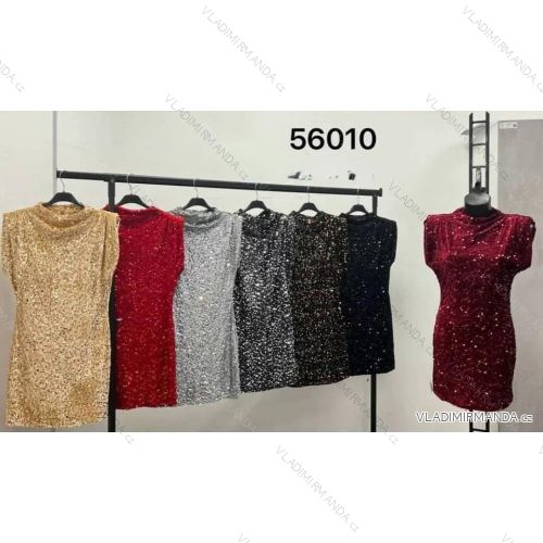 Šaty krátke spoločenské flitrové krátky rukáv dámske (XS/S/M ONE SIZE) TALIANSKA MÓDA IMM25M11681