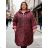 Bunda slabá prešívaná oversize dlhý rukáv dámska nadrozmer (54/56/58 ONE SIZE) TALIANSKA MÓDA IM425673