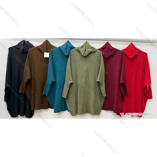 Sveter úpletový rolák  dlhý rukáv dámsky nadrozmer (54/56/58 ONE SIZE) TALIANSKA MÓDA IM425752