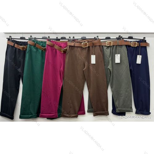 Nohavice s opaskom dámske nadrozmer (46/48/50 ONE SIZE) TALIANSKA MÓDA IM425762