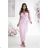 Šaty spoločenské dlhý rukáv dámske (34-48) POLSKÁ MÓDA PMLBC25314-20 růžová světlá 34