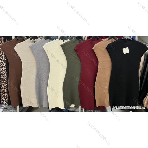 Šaty krátke úpletové krátky rukáv dámske (XS/S/M ONE SIZE) TALIANSKA MÓDA IMM25M5323