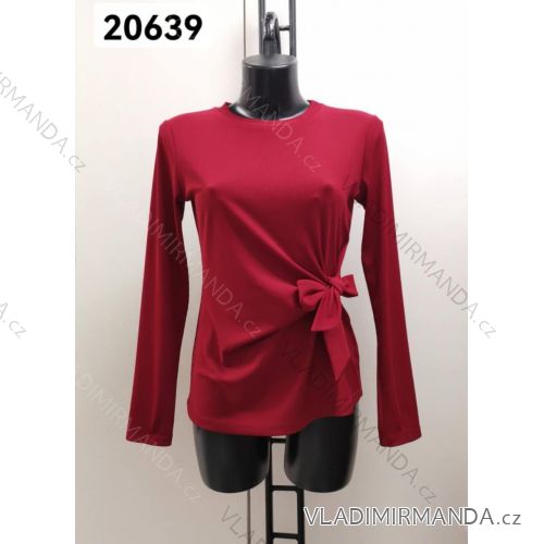 Tričko elegantný dlhý rukáv dámske (XS/S/M ONE SIZE) TALIANSKA MÓDA IMM25M20639
