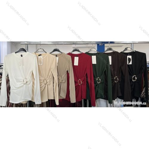 Tričko elegantný dlhý rukáv dámske (XS/S/M ONE SIZE) TALIANSKA MÓDA IMM25M21183
