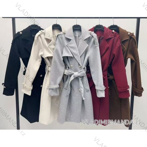 Kabát slabý s opaskom dlhý rukáv dámsky (XS/S/M ONE SIZE) TALIANSKA MÓDA IMM25M12883