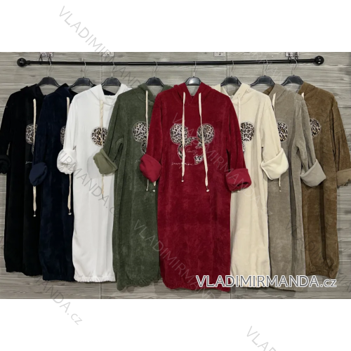 Šaty mikinové teplé s kapucňou dlhý rukáv dámske (S/M/L ONE SIZE) IMPOZ25LW-91151
