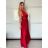 Šaty dlhé elegantné variabilné vázánie bez rukávov dámske satén (S/M ONE SIZE) TALIANSKA MÓDA IMPDY24MDUE991505