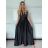 Šaty dlhé elegantné variabilné vázánie bez rukávov dámske satén (S/M ONE SIZE) TALIANSKA MÓDA IMPDY24MDUE991505