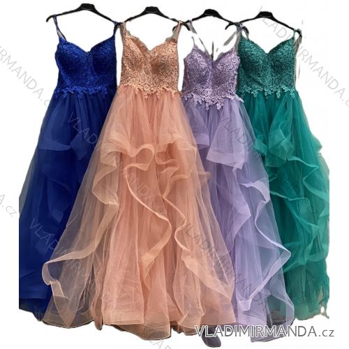 Šaty maturitné spoločenské na ramienka dámske (S/M/L ONE SIZE) TALIANSKA MÓDA IMC25517