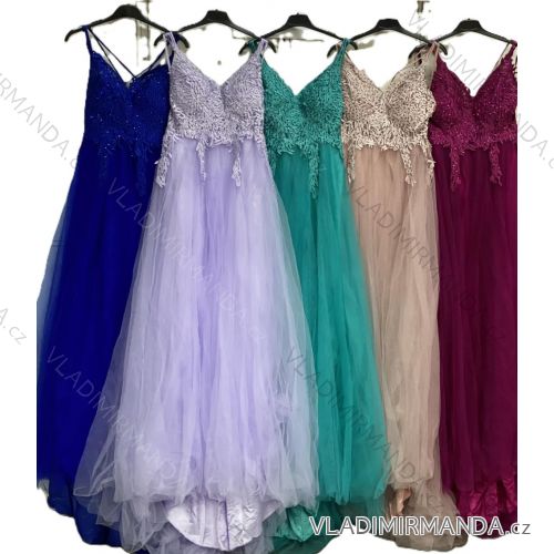 Šaty maturitné spoločenské na ramienka dámske (S/M/L ONE SIZE) TALIANSKA MÓDA IMC25520