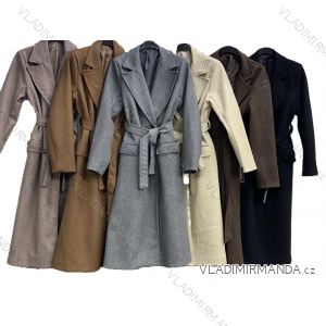 Kabát teplý s opaskom dlhý rukáv dámsky nadrozmer (44/46/48 ONE SIZE) TALIANSKA MÓDA IMC25536