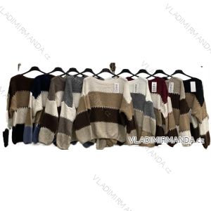 Sveter pletený dlhý rukáv dámsky nadrozmer (48/50/52 ONE SIZE) TALIANSKA MÓDA IMC25541