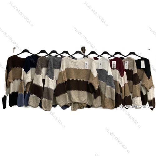 Sveter pletený dlhý rukáv dámsky nadrozmer (48/50/52 ONE SIZE) TALIANSKA MÓDA IMC25541