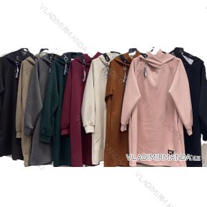 Mikina predĺžená teplá s kapucňou dlhý rukáv dámska nadrozmer (46/48/50 ONE SIZE) TALIANSKA MÓDA IMC25564