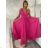 Šaty dlhé spoločenské bez rukávu dámske DIONE (S/M ONE SIZE) TALIANSKA MÓDA IMPBB22 IMPBB225009kt/DRU S/M neon ružová