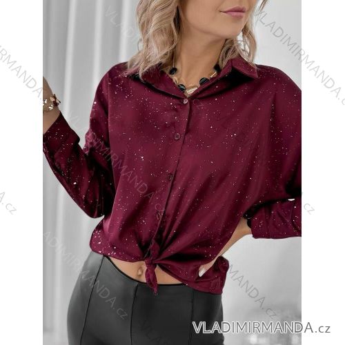 Košeľa elegantný dlhý rukáv dámska (XS/S/M ONE SIZE) TALIANSKA MÓDA IMM25M12159