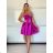 Šaty šifónové elegantné krátke na ramienka dámske (S/M ONE SIZE) TALIANSKA MóDA IM923ANNA