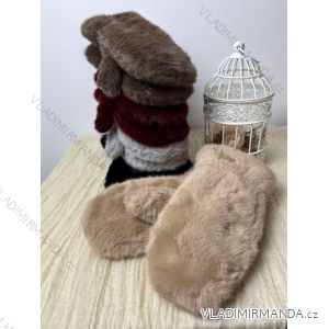 Rukavice palčiaky zimné s kožúškom dámske (ONE SIZE) BEST EMILIE LIS25ST-502