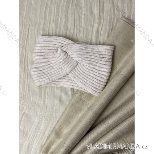 Čelenka pletená zimná dámska (ONE SIZE) BEST EMILIE LIS25BD-350/DUR ONE SIZE béžová