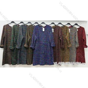 Šaty teplé dlhý rukáv dámske nadrozmer (50/52/54 ONE SIZE) TALIANSKA MÓDA IM425802