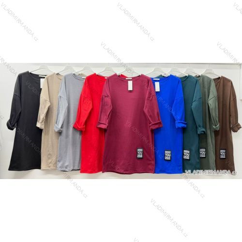 Šaty teplé dlhý rukáv dámske nadrozmer (46/48/50 ONE SIZE) TALIANSKA MÓDA IM425805