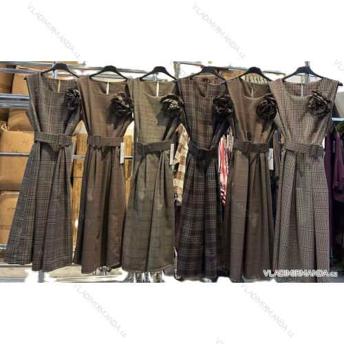 Šaty elegantné s opaskom bez rukávov dámske (XS/S/M ONE SIZE) TALIANSKA MÓDA IMM25M4074