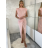 Šaty dlhé elegantné bez rukávov dámske (S/M ONE SIZE) TALIANSKA MÓDA IMWGS241026/DUR - ružová staroružová - S/M