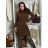 Šaty úpletové dlhý rukáv dámske INES (XS/S/M ONE SIZE) TALIANSKA MÓDA IMM25M9060