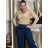 Svetr úpletový dlhý rukáv dámsky MONA (S/M/L) TALIANSKA MODA MB2125CV715-4/DUR černá S/M/L