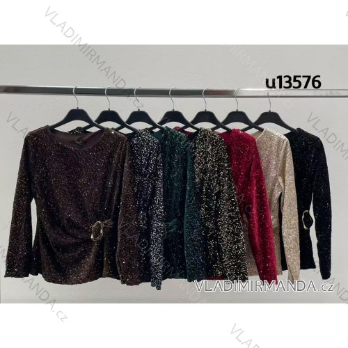 Tunika trblietavá dlhý rukáv dámska (XS/S/M ONE SIZE) TALIANSKA MÓDA IMM25M13576