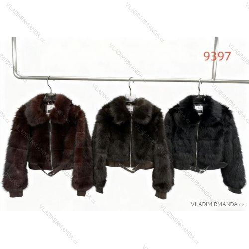Kabátik kožúšok dlhý rukáv dámsky (XS/S/M ONE SIZE) TALIANSKA MÓDA IMM25M9397