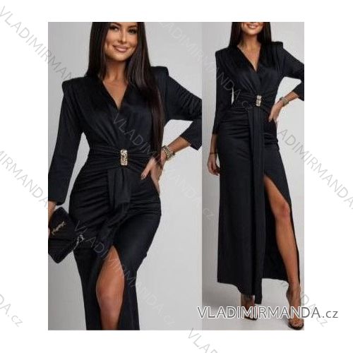 Šaty spoločenské elegantný dlhý rukáv dámske (XS/S/M ONE SIZE) TALIANSKA MÓDA IMM25M44612