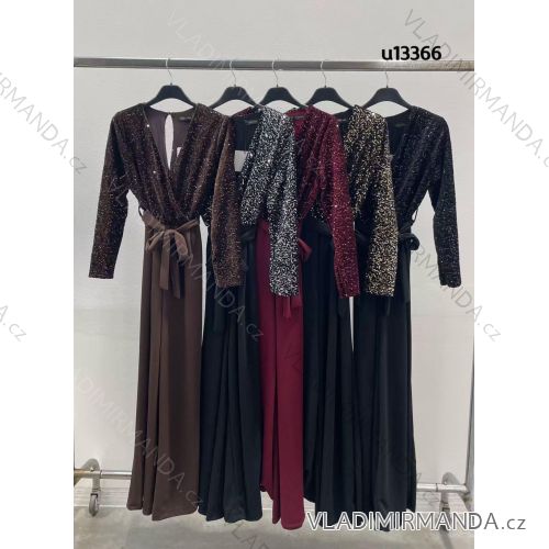 Overal dlhý elegantný trblietavý dlhý rukáv dámsky (XS/S/M ONE SIZE) TALIANSKA MÓDA IMM25M13366