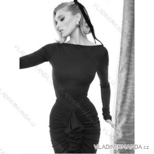 Šaty spoločenské elegantný dlhý rukáv dámske (XS/S/M ONE SIZE) TALIANSKA MÓDA IMM25M44219