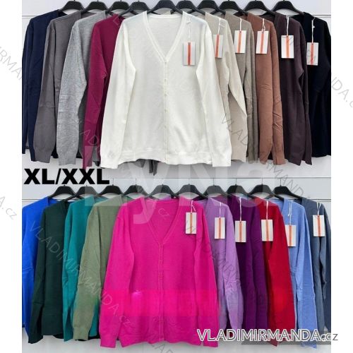 Sveter tenký na gombíky dlhý rukáv dámsky nadrozmer (XL/2XL ONE SIZE) IMWDL2510231