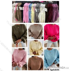 Sveter pletený dlhý rukáv dámsky (S/M/L ONE SIZE) TALIANSKA MODA IMWKA259910