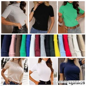 Tričko úpletové s rolákom krátky rukáv dámske (S/M/L ONE SIZE) TALIANSKA MODA IMWKA259917