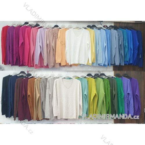 Sveter tenký dlhý rukáv dámsky nadrozmer (42/44/46 ONE SIZE) IMWDF255548