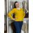 Svetr úpletový na knoflíky dlhý rukáv dámsky SANDY (S/M/L) TALIANSKA MODA IMM255818-18/DUR S/M/L žlutá hořčicová