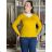 Svetr úpletový na knoflíky dlhý rukáv dámsky SANDY (S/M/L) TALIANSKA MODA IMM255818-18/DUR S/M/L žlutá hořčicová